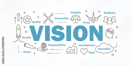 Vector banner flat design in vision concept.