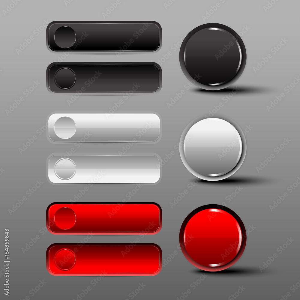 button set Red , black, white, add prominence button set Red , black, white, add prominence