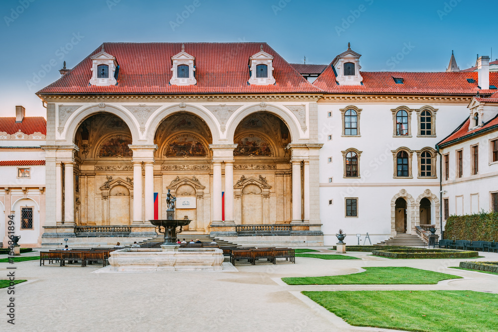 Prague, Czech Republic. Wallenstein Palace Currently The Home Of