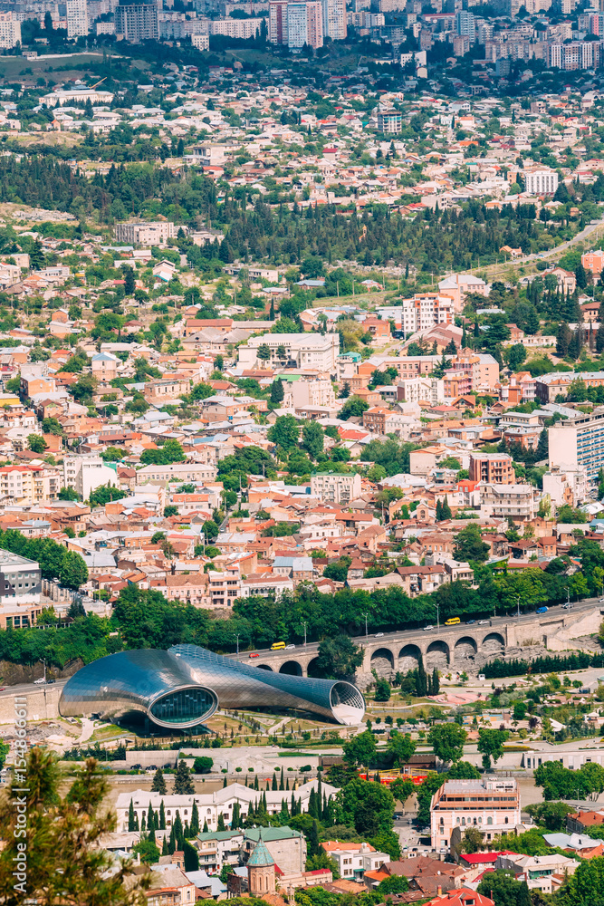 Tbilisi Georgia. Aerial View Of New Cultural Center, Rike Park, 