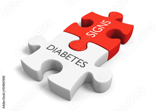 Diabetes mellitus metabolic disease signs and symptoms concept, 3D rendering