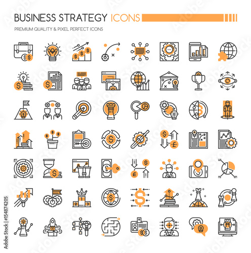 Business Strategy Icons , Thin Line and Pixel Perfect Icons