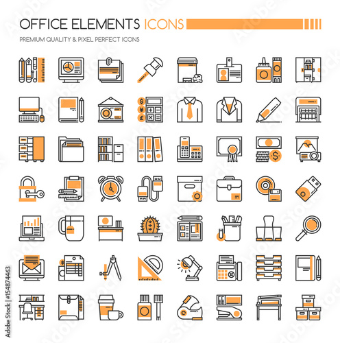 Office Element Icons , Thin Line and Pixel Perfect Icons