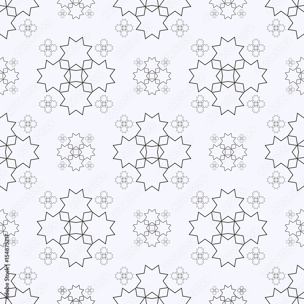 Seamless geometric line pattern in arabian style, ethnic ornament. Black  and white hexagonal texture for wallpaper, banners, invitations, business  cards. Monochrome graphic lace background Stock Vector | Adobe Stock