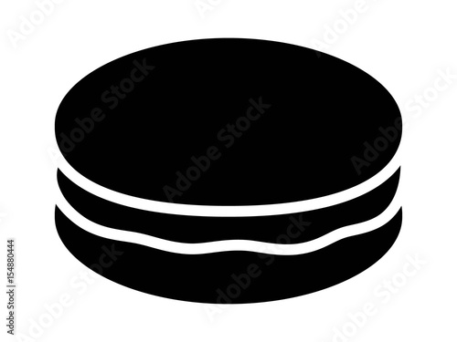 Macaroon or macaron sweet meringue confection flat vector icon for food apps and websites