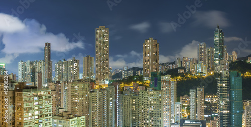 Wallpaper Mural Panorama Skyline of Hong Kong City at night Torontodigital.ca