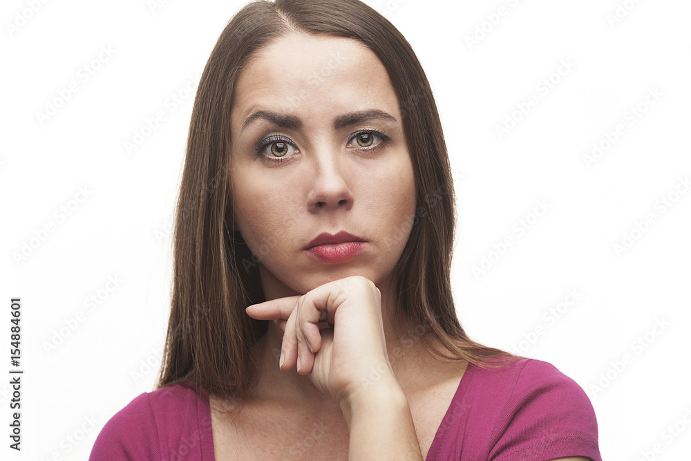 Portrait of a thoughtful girl. Beautiful girl thoughtful. Portrait of a thoughtful girl. Beautiful girl thoughtful.