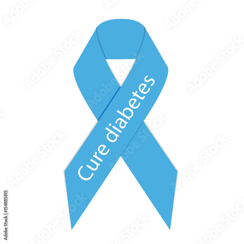 Cure diabetes ribbon icon