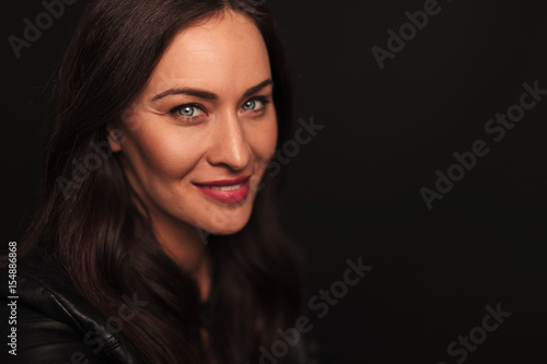Wallpaper Mural happy woman smiling at the camera Torontodigital.ca