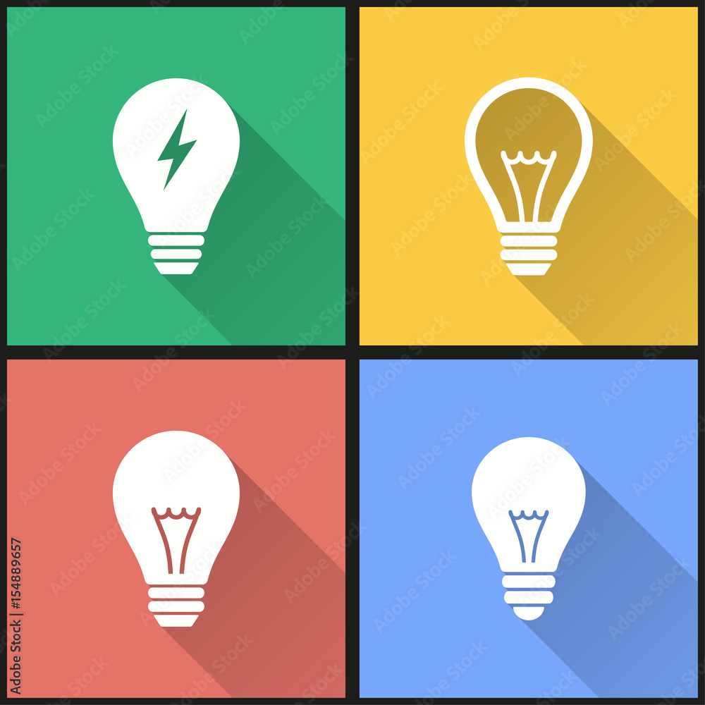 Lamp icon set. Lamp icon set.