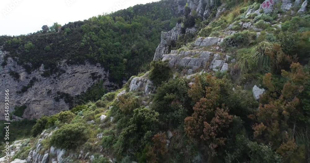 flight in mountains above amalfi coast in Italy flight in mountains above amalfi coast in Italy