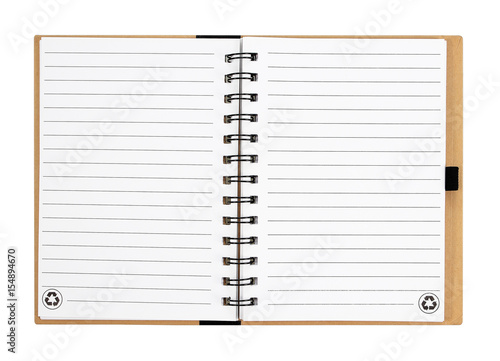 Wallpaper Mural Open notebook with white lined pages isolated on white background. Torontodigital.ca