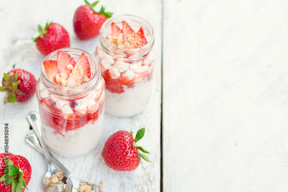 Yoghurt with strawberries Yoghurt with strawberries