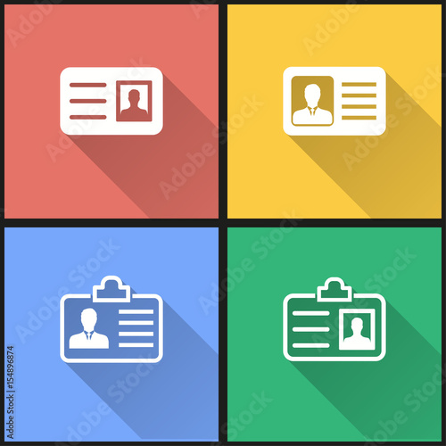 Identification card icon set.