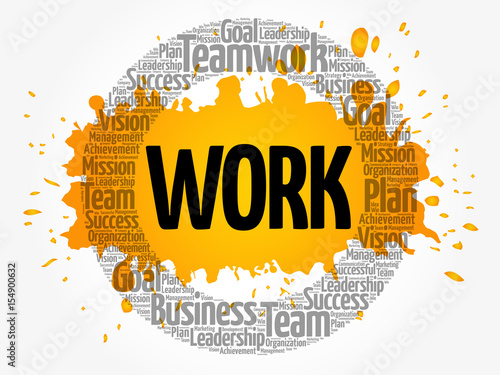 WORK word cloud collage, business concept background