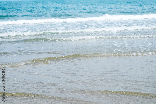 Sea beach in summer at tropical island background, holiday vacation background