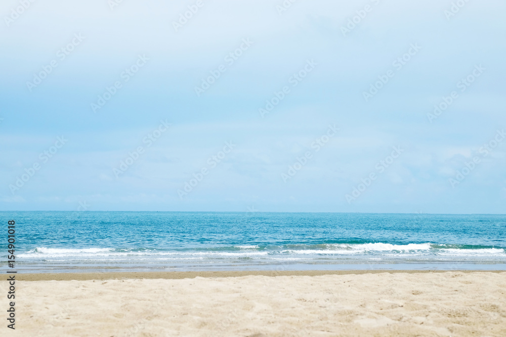 Sea beach in summer at tropical island background, holiday vacation background