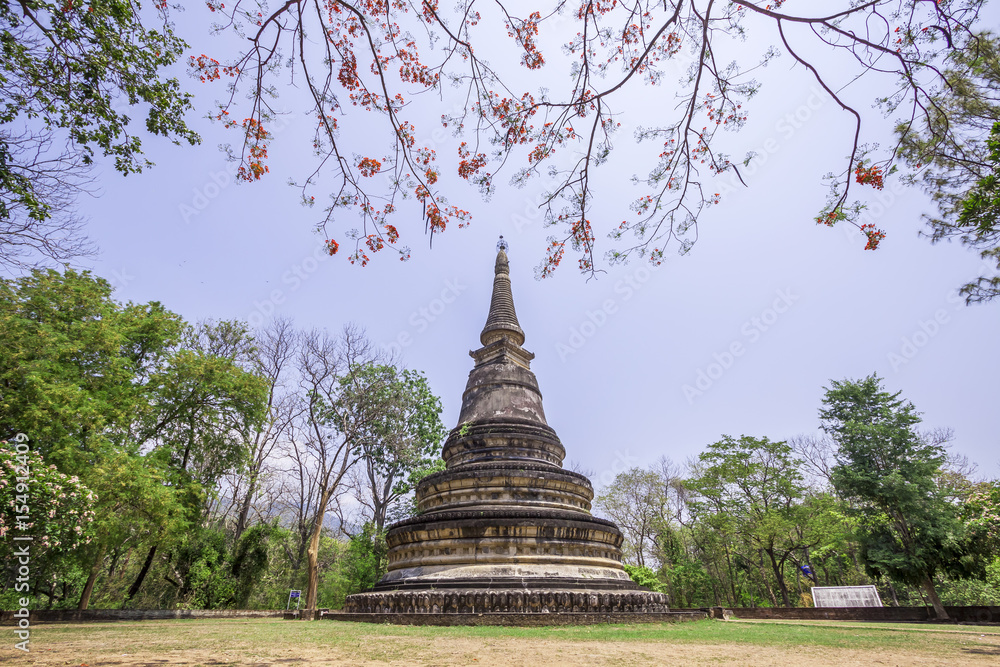 Pagoda in Wat Umong (Buddha Park) Public Temple,Buddha statue in the cave,Buddha in cave Wat Umong (Buddha Park),Suthep, Muang, Chiang Mai, Thailand