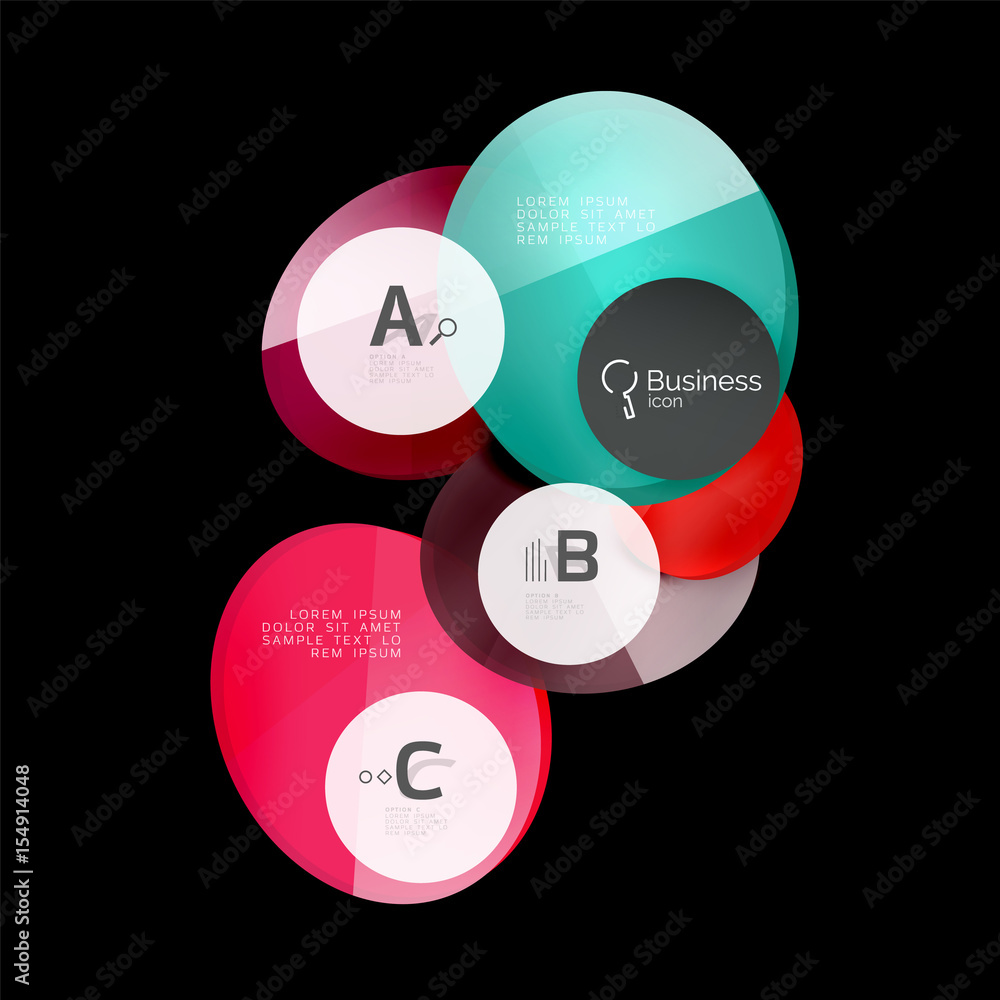 Vector glossy glass circles speech bubble on black Vector glossy glass circles speech bubble on black