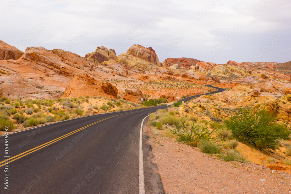 Street in valley of fire state park