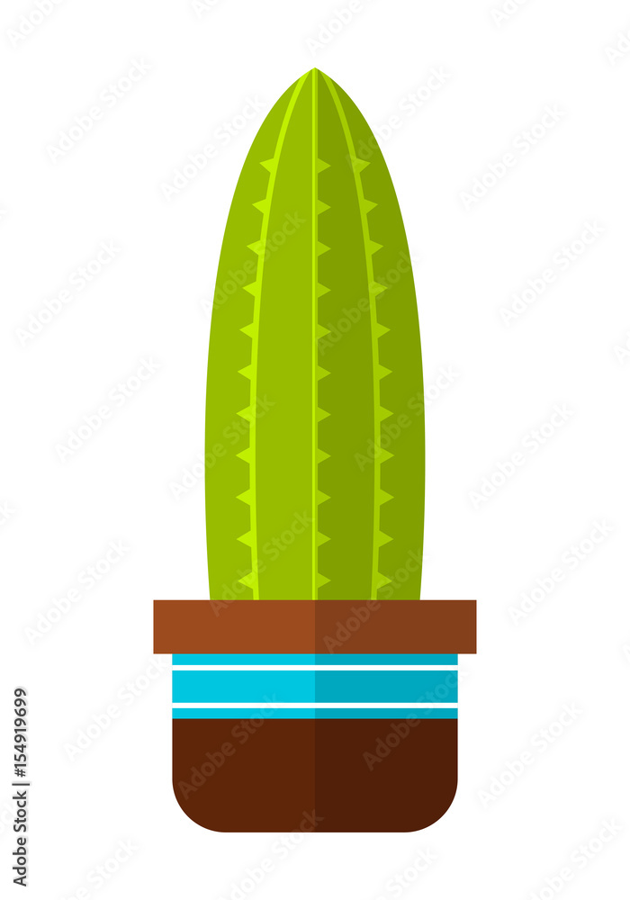 Cactus, succulent. Flat color icon, illustration of potted plant isolated on white background. Object for design Cactus, succulent. Flat color icon, illustration of potted plant isolated on white background. Object for design