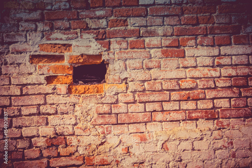 Broken Brick House Wall Filtered