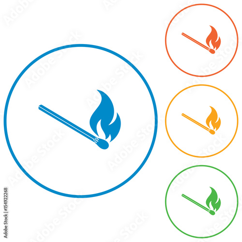 Match fire icon vector
