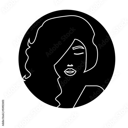 Beautiful girl silhouette with hair. Abstract design concept for beauty salon, massage, cosmetic and spa. Vector female logo design template.