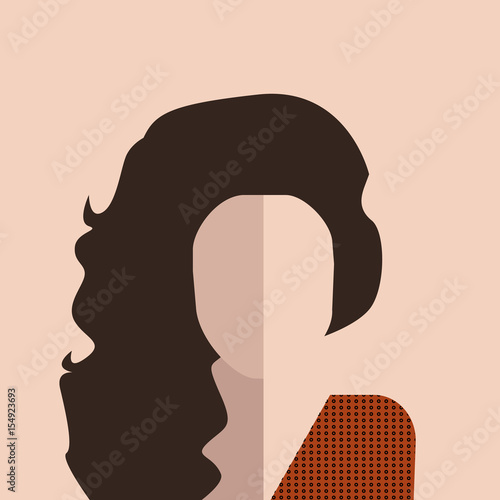 Beautiful girl silhouette with hair. Abstract design concept for beauty salon, massage, cosmetic and spa. Vector female logo design template.