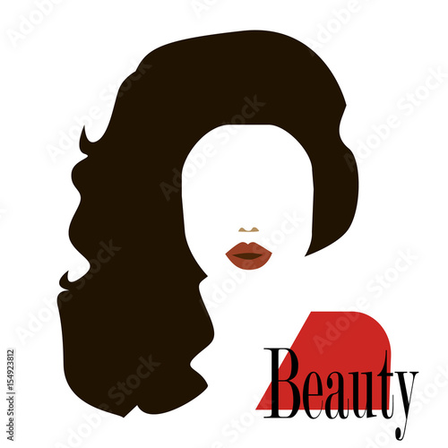 Beautiful girl silhouette with hair. Abstract design concept for beauty salon, massage, cosmetic and spa. Vector female logo design template.