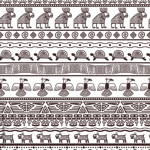 Ethnic aztecs or peruvian pattern template