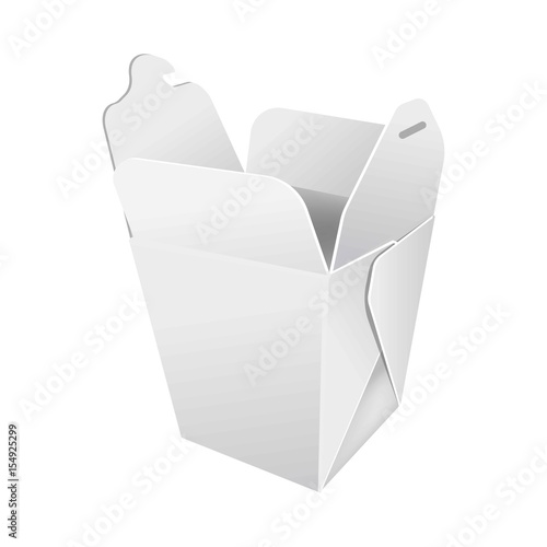 Opened paper box for food