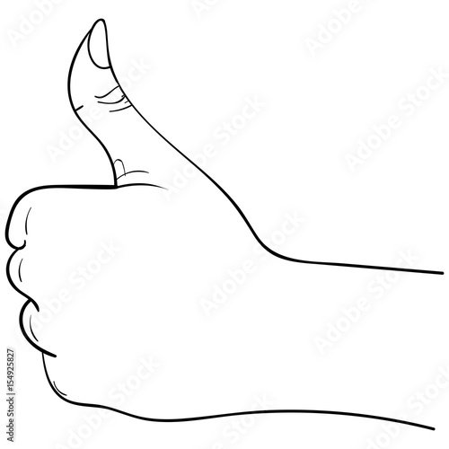 thumbs up hand symbol on a white background