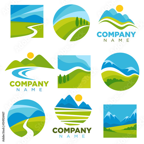 Landscape logotypes set with space for company name