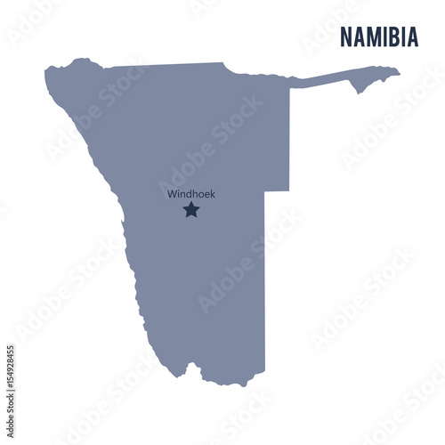Vector map of Namibia isolated on white background.