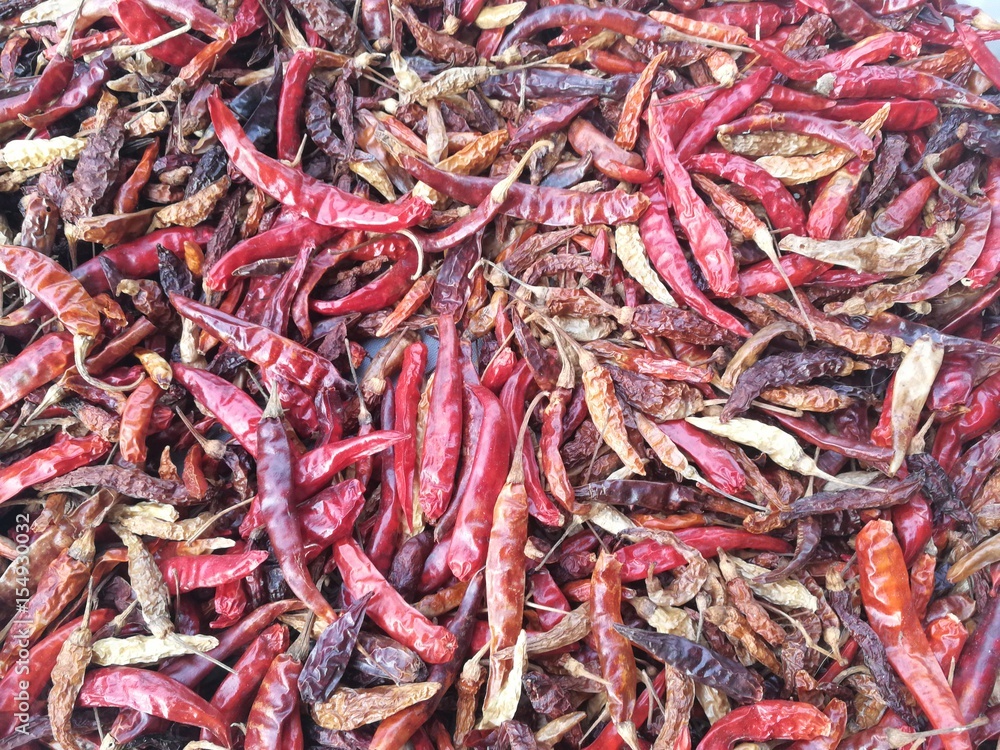 Dried Thai Red Chilli, Texture background