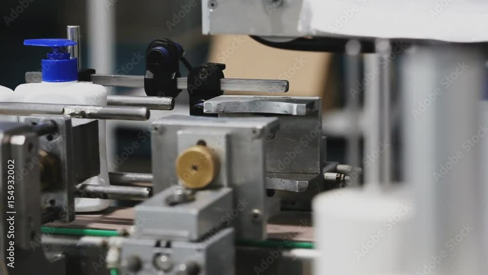 Conveyor line with plastic bottles Conveyor line with plastic bottles