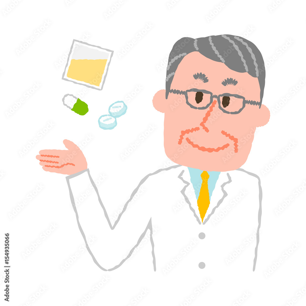 vector illustration of an elderly male pharmacist vector illustration of an elderly male pharmacist