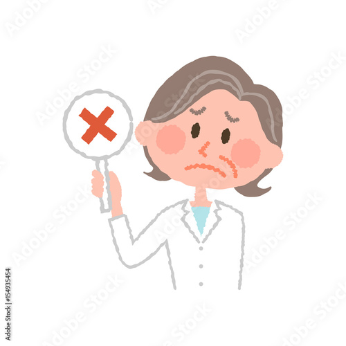 vector illustration of an elderly female pharmacist