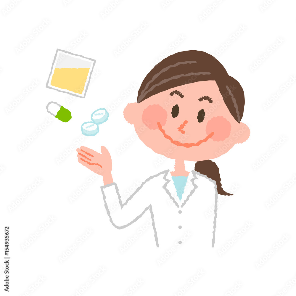 vector illustration of a young female pharmacist vector illustration of a young female pharmacist