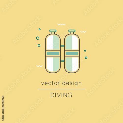 Diving line icon