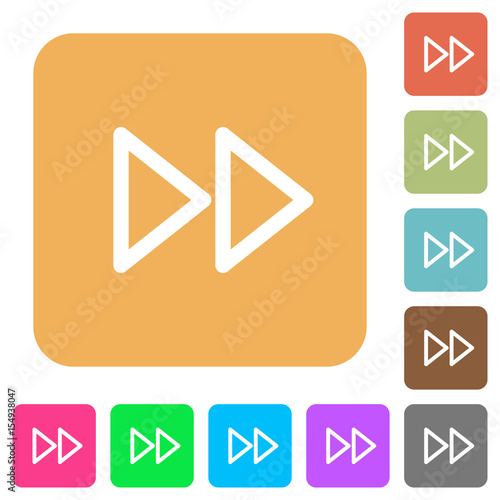 Media fast forward rounded square flat icons