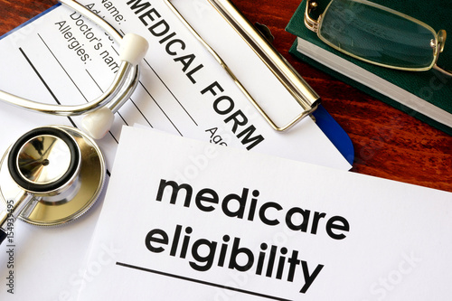 Document with title medicare eligibility. photo