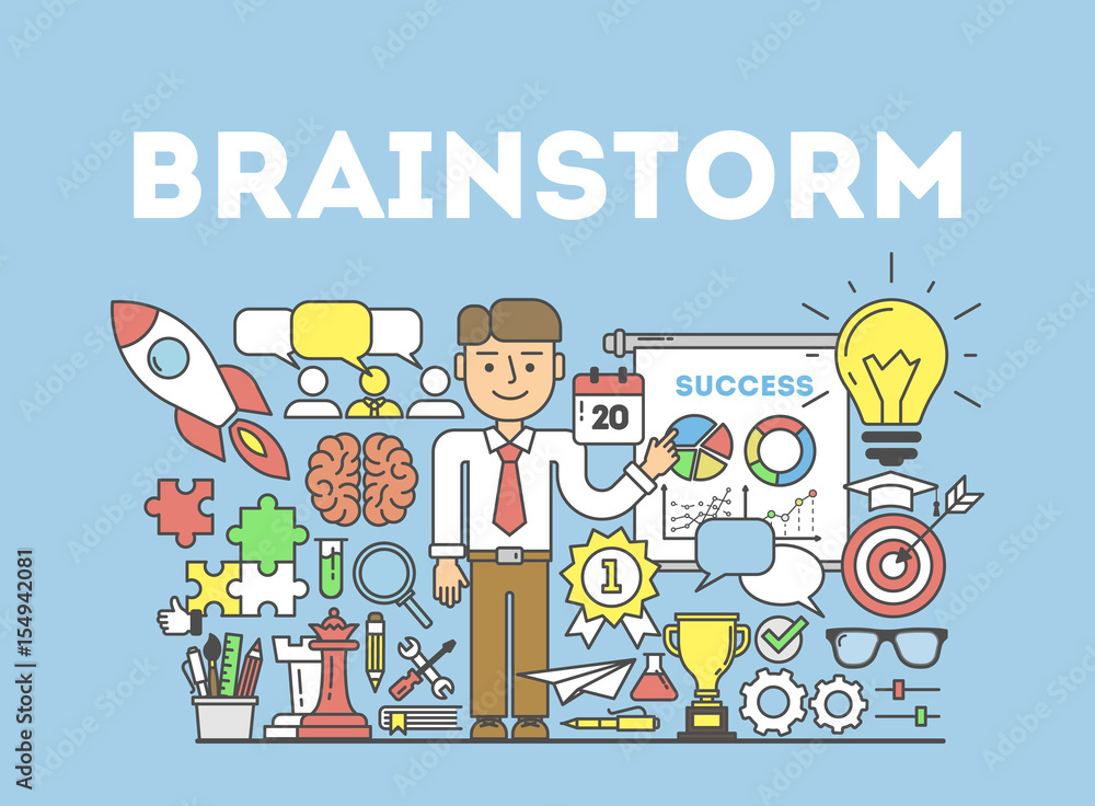 Brainstorming illustration concept. Brainstorming illustration concept.