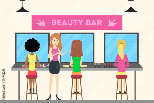 Cosmetic store beauty bar.