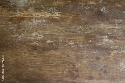 top view of old shabby wooden tabletop background photo