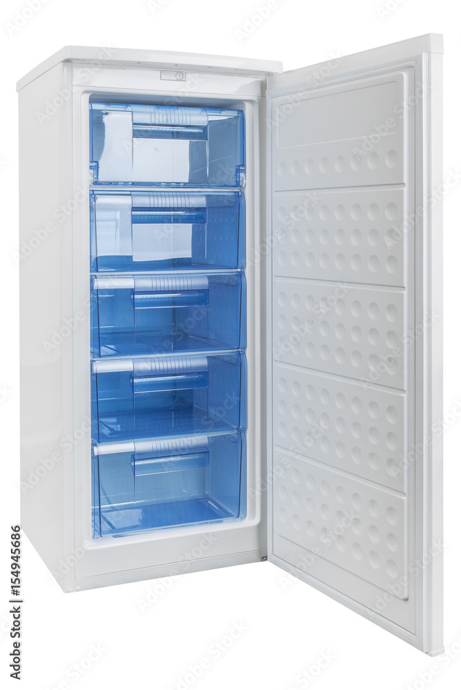 White refrigerator isolated on white background White refrigerator isolated on white background