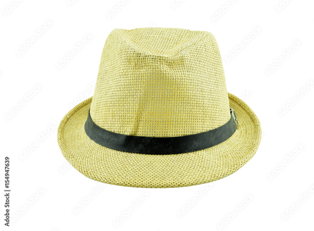 pretty straw hat isolated on white background