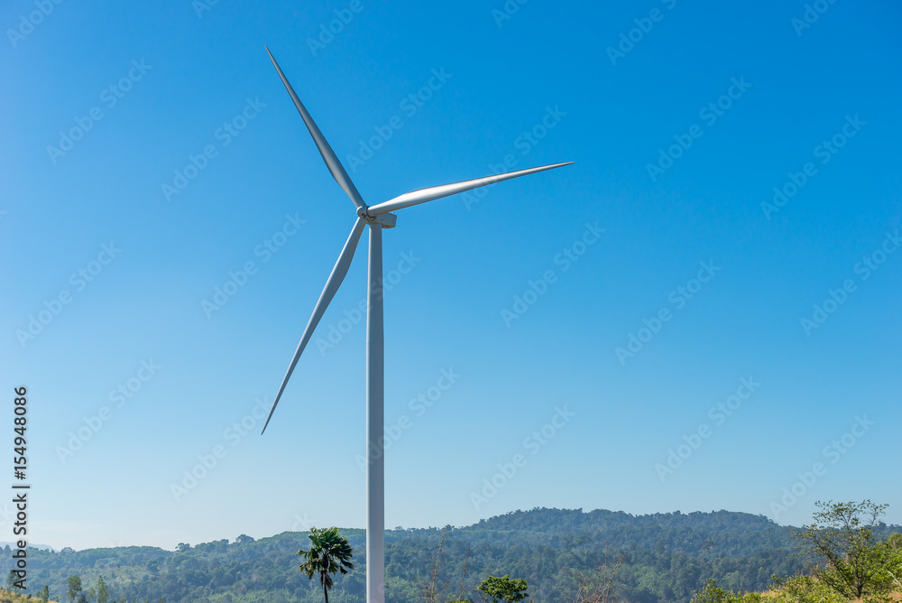 Wind turbine converts wind kinetic energy into electrical powerr. clean power Wind turbine converts wind kinetic energy into electrical powerr. clean power