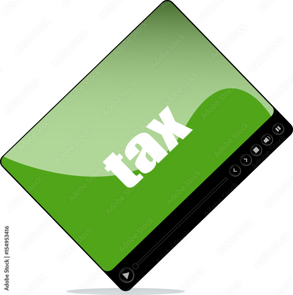 Video player for web with tax word Video player for web with tax word